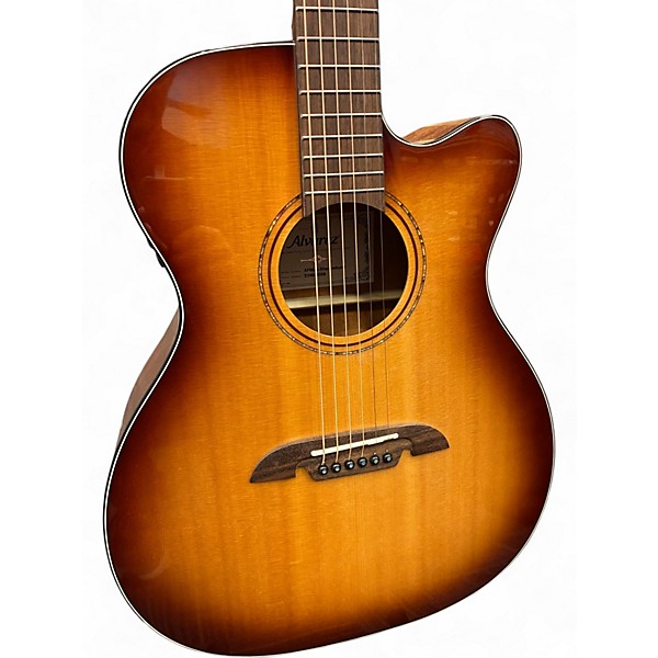 Used Alvarez AF60CE Folk Sandburst Acoustic Electric Guitar