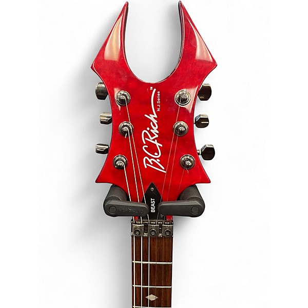 Used B.C. Rich Beast Red Quilt Solid Body Electric Guitar