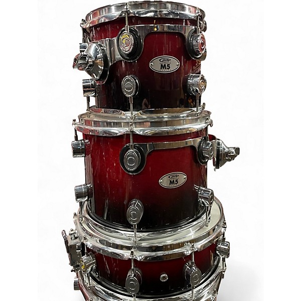 Used PDP by DW 5 Piece M5 MAPLE BLACK RED FADE Drum Kit
