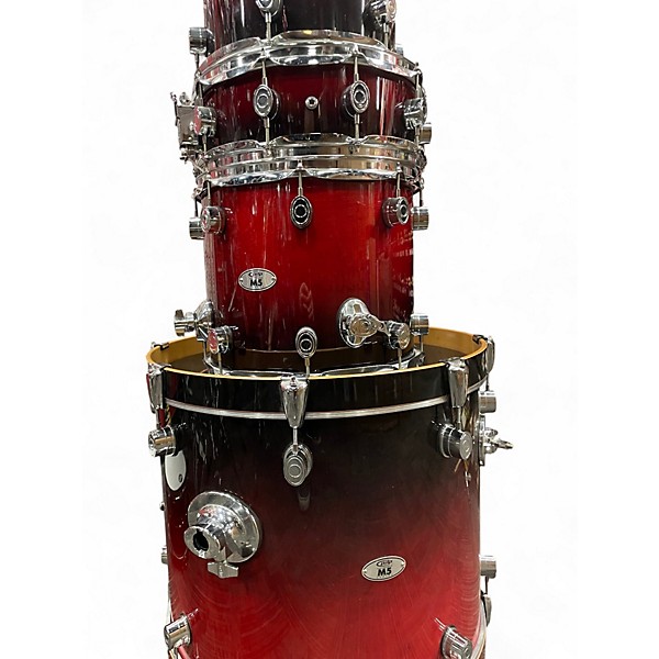 Used PDP by DW 5 Piece M5 MAPLE BLACK RED FADE Drum Kit