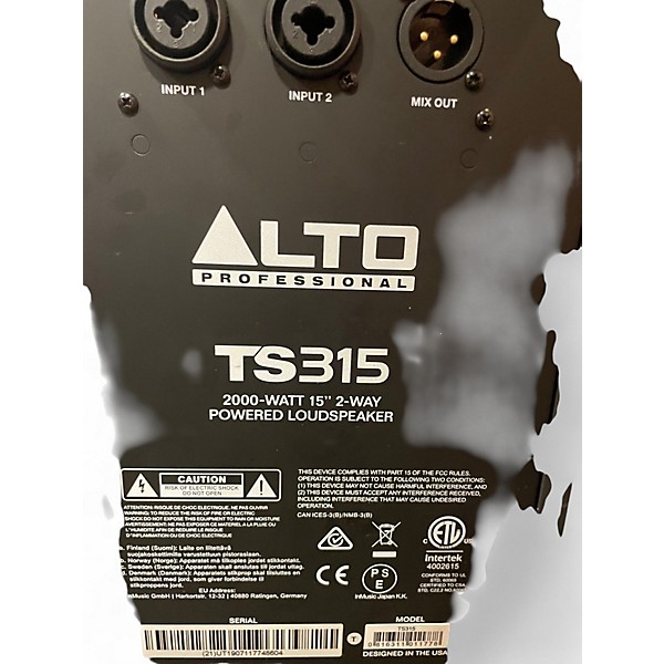Used Alto TS315 Powered Speaker