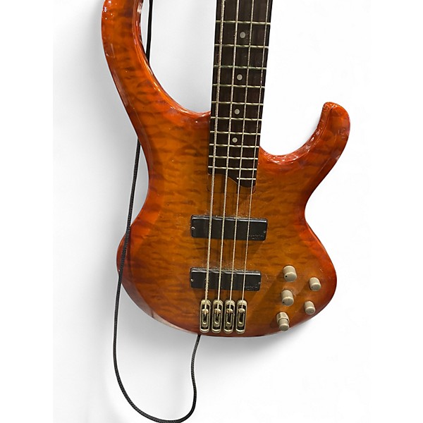 Used Ibanez BTB400QM Honey Sunburst Electric Bass Guitar