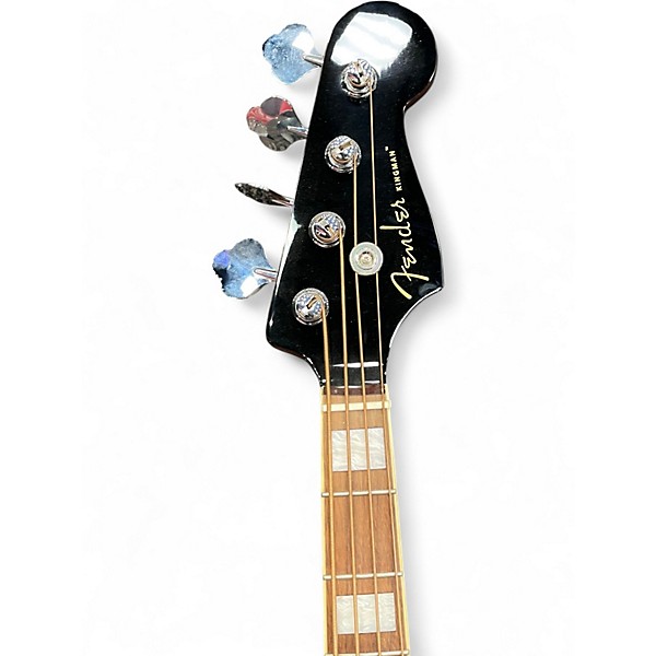 Used Fender Kingman Acoustic Electric Bass Black Acoustic Bass Guitar