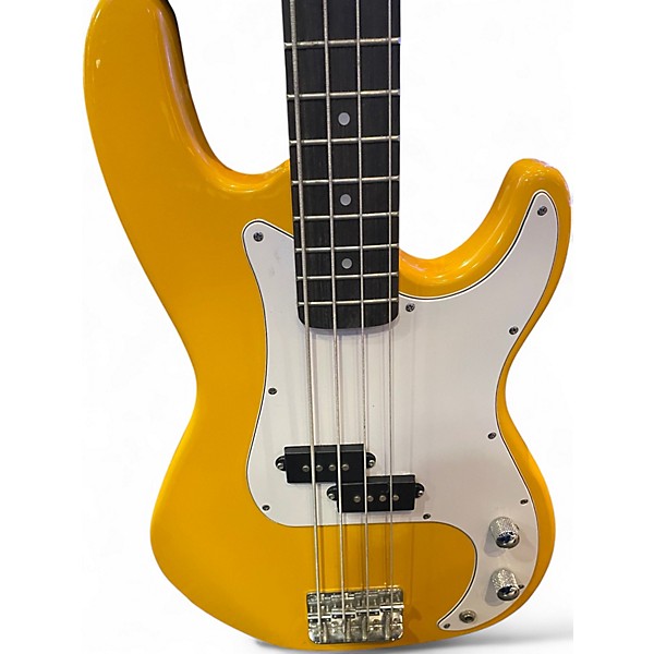 Used Glarry GP Yellow Electric Bass Guitar