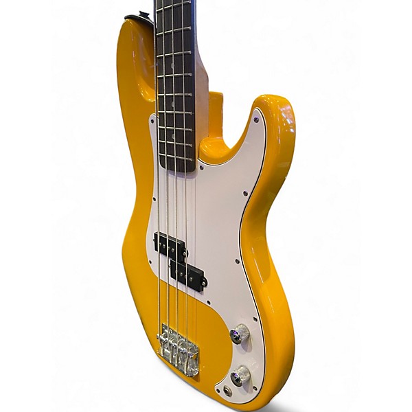 Used Glarry GP Yellow Electric Bass Guitar