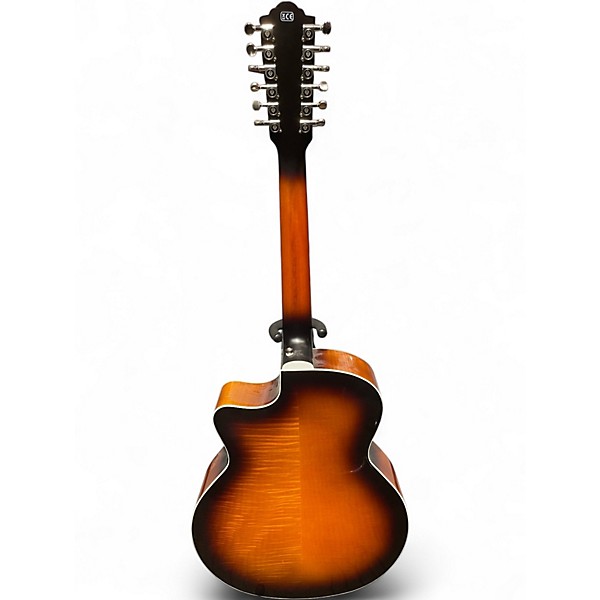 Used Guild F2512CE Deluxe Sunburst 12 String Acoustic Electric Guitar