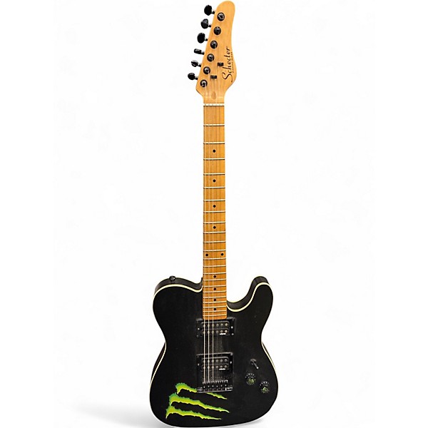 Used Schecter Guitar Research Diamond Series PT Monster Energy Limited Edition Black Solid Body Electric Guitar