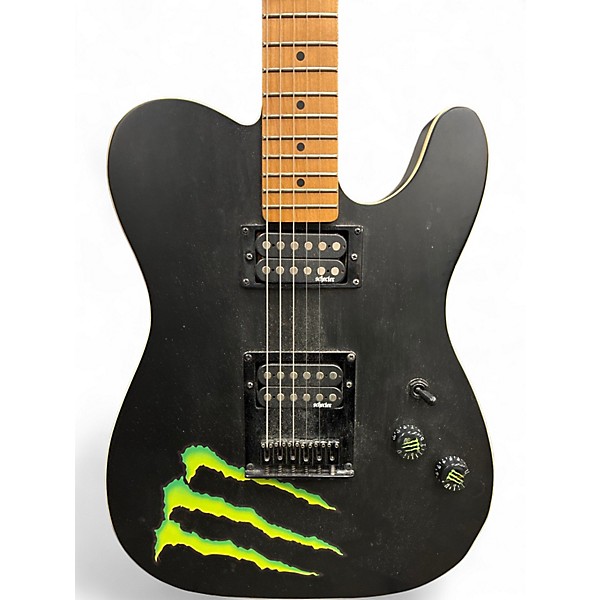 Used Schecter Guitar Research Diamond Series PT Monster Energy Limited Edition Black Solid Body Electric Guitar