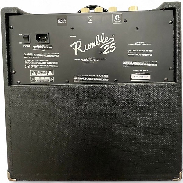 Used Fender Rumble 25 25W 1x10 Bass Combo Amp