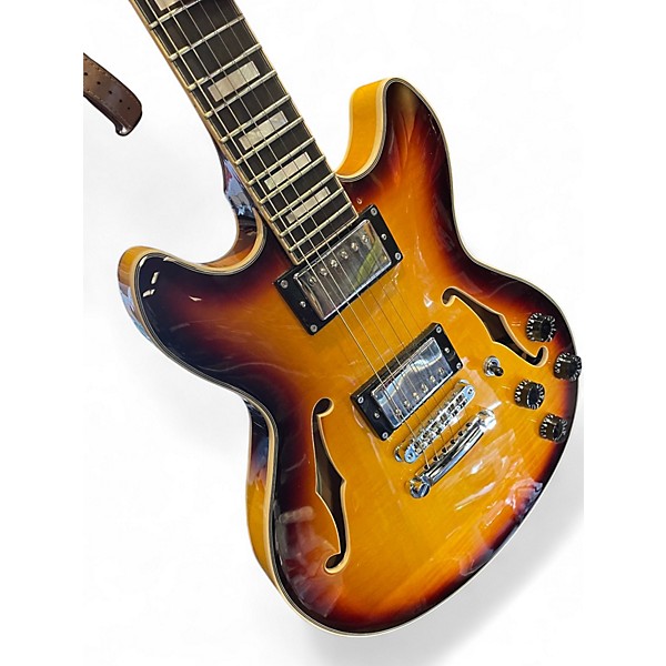 Used D'Angelico Premier Series DC 2 Color Sunburst Hollow Body Electric Guitar