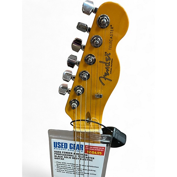 Used Fender American Professional II Telecaster Black Solid Body Electric Guitar