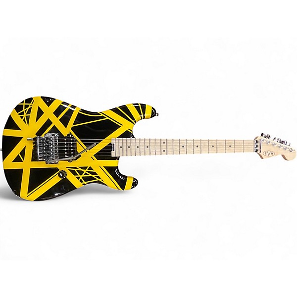 Used EVH Striped Series Black and Yellow Solid Body Electric Guitar