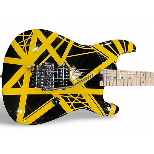 Used EVH Striped Series Black and Yellow Solid Body Electric Guitar