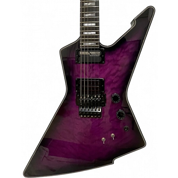 Used Schecter Guitar Research E1FRS Trans Purple Solid Body Electric Guitar