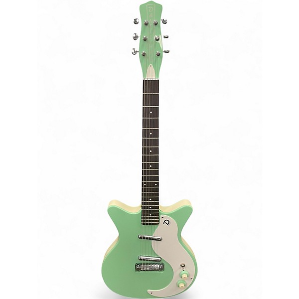Used Danelectro nos plus Green Solid Body Electric Guitar