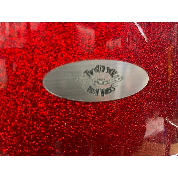 Used Twisted Sick Drum Works 13in 13X7 MAPLE SNARE RED SPARKLE Drum