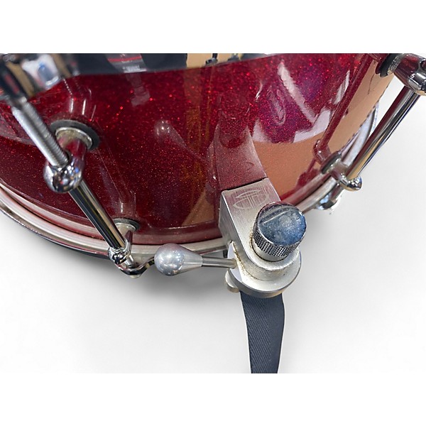 Used Twisted Sick Drum Works 13in 13X7 MAPLE SNARE RED SPARKLE Drum