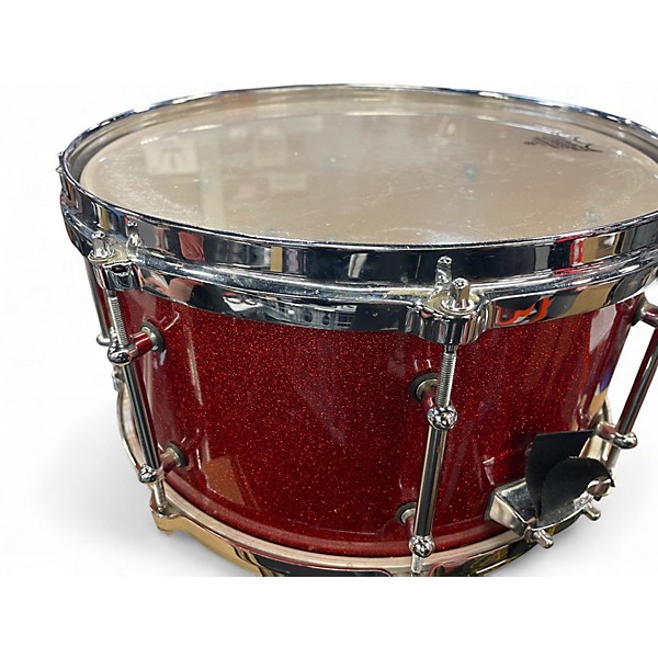Used Twisted Sick Drum Works 13in 13X7 MAPLE SNARE RED SPARKLE Drum