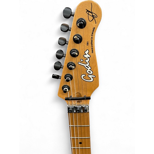 Used Godin DERRY GREHAN SIGNATURE TREAD GRAPHICS Black Solid Body Electric Guitar