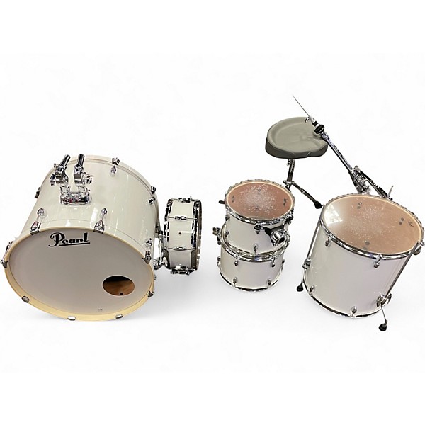 Used Pearl 5 Piece Export PURE WHITE Drum Kit