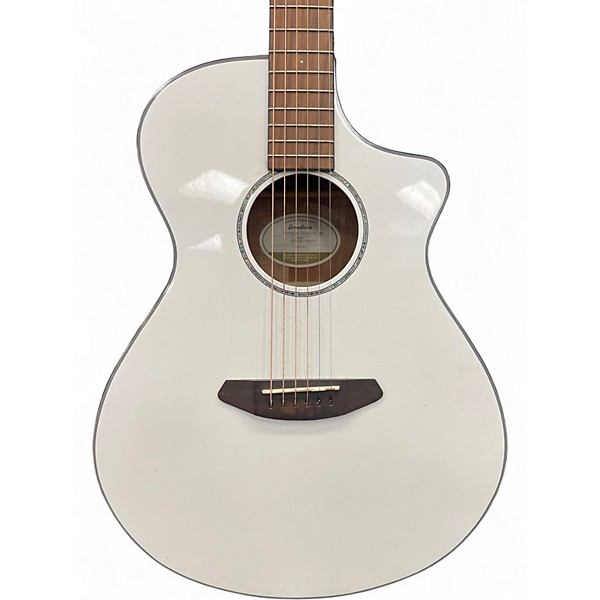 Used Breedlove Pursuit Concert Arctic White Acoustic Electric Guitar