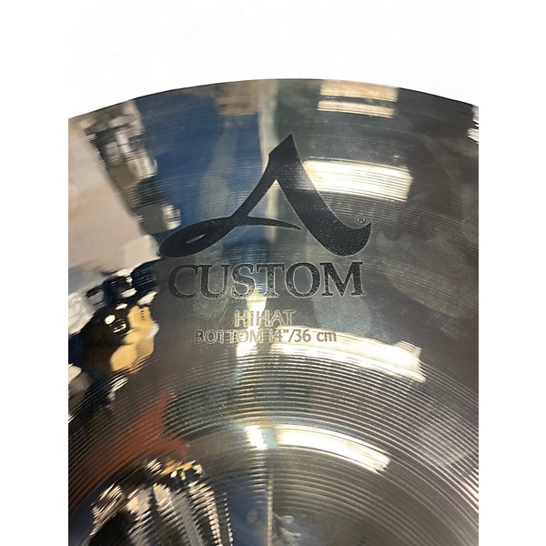 Used Zildjian 14in A Custom Hi Hat Pair Cymbal
