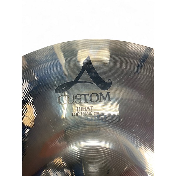 Used Zildjian 14in A Custom Hi Hat Pair Cymbal