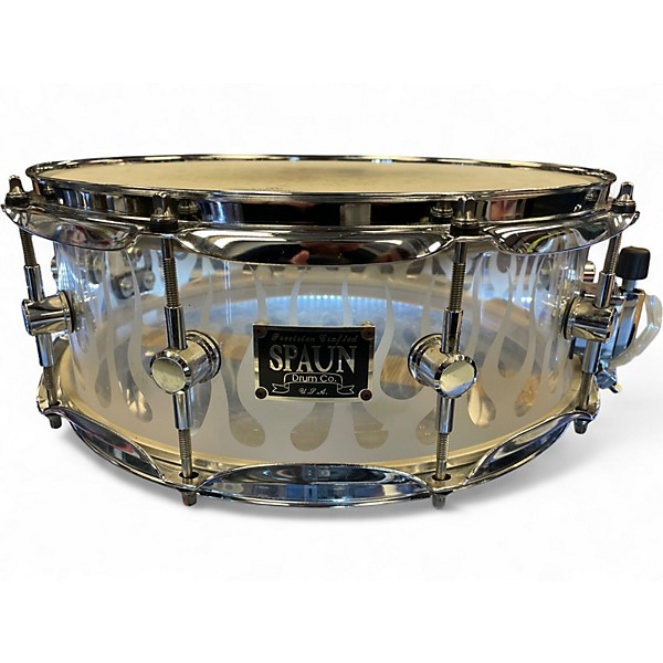Used Spaun 14X5.5 14" SNARE Clear Drum