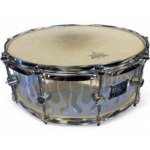 Used Spaun 14X5.5 14" SNARE Clear Drum