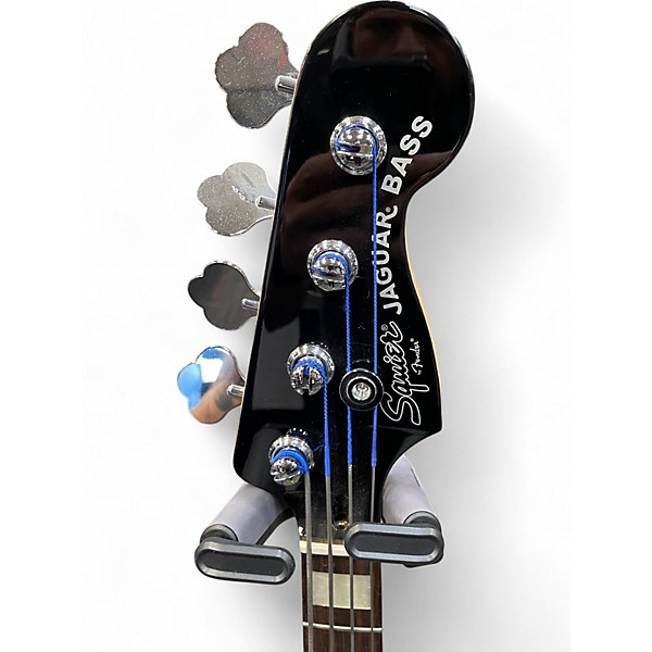 Used 2011 Squier Jaguar Bass Black Electric Bass Guitar