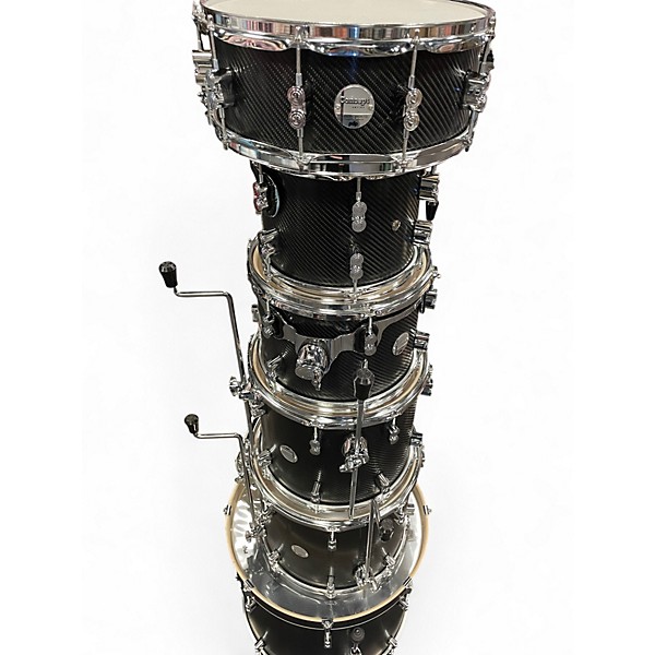 Used PDP by DW 6 Piece PDCM2216CF CARBON FIBER Drum Kit