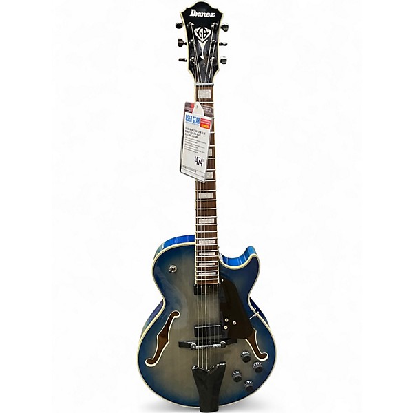 Used Ibanez GB10EM Blue Burst Hollow Body Electric Guitar