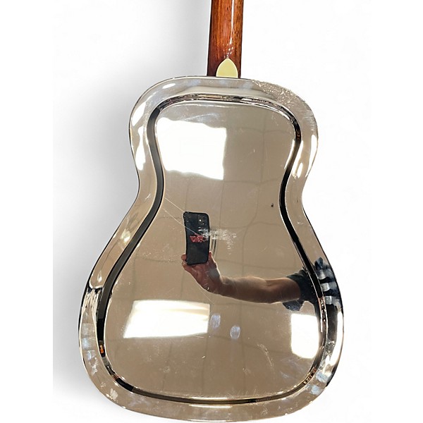 Used Fender FR-48 Steel Resonator Chrome Resonator Guitar