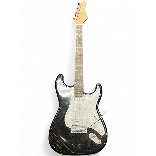 Used Austin S Style Black Solid Body Electric Guitar