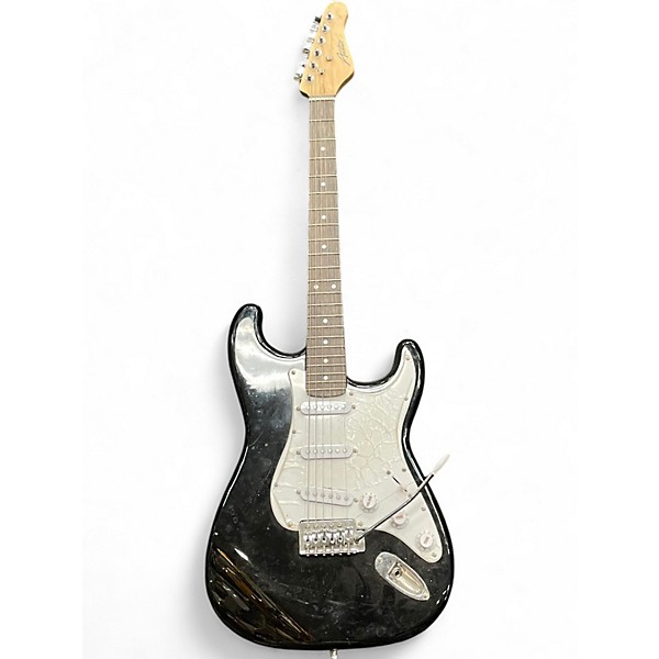 Used Austin S Style Black Solid Body Electric Guitar