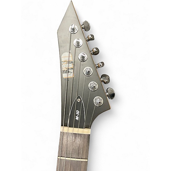 Used ESP LTD MH1000 Black and Silver Solid Body Electric Guitar