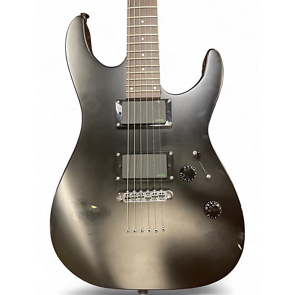 Used ESP LTD MH1000 Black and Silver Solid Body Electric Guitar