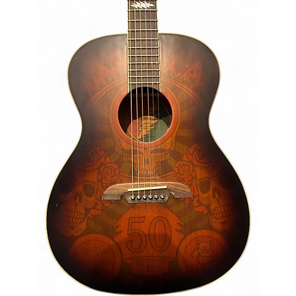 Used Alvarez AF65GD 50th Anniversary Grateful Dead Montage Natural Acoustic Guitar