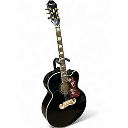 Used Epiphone J200EC STUDIO Black Acoustic Electric Guitar