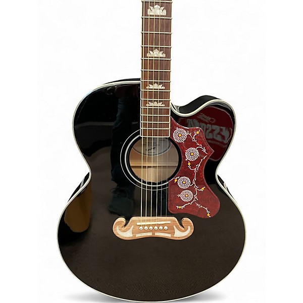 Used Epiphone J200EC STUDIO Black Acoustic Electric Guitar