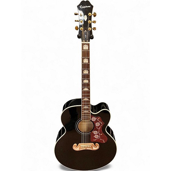 Used Epiphone J200EC STUDIO Black Acoustic Electric Guitar