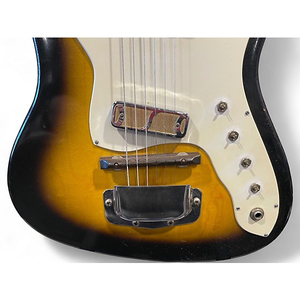 Vintage 1960s Harmony H15 shaded walnut Solid Body Electric Guitar