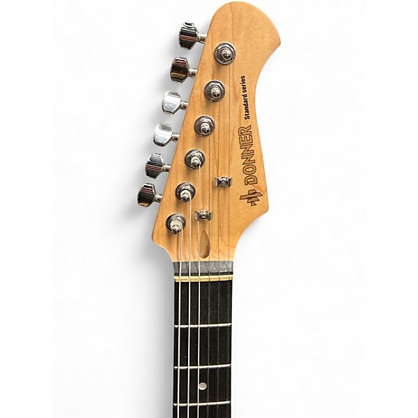 Used Donner Standard S-Style Black Solid Body Electric Guitar