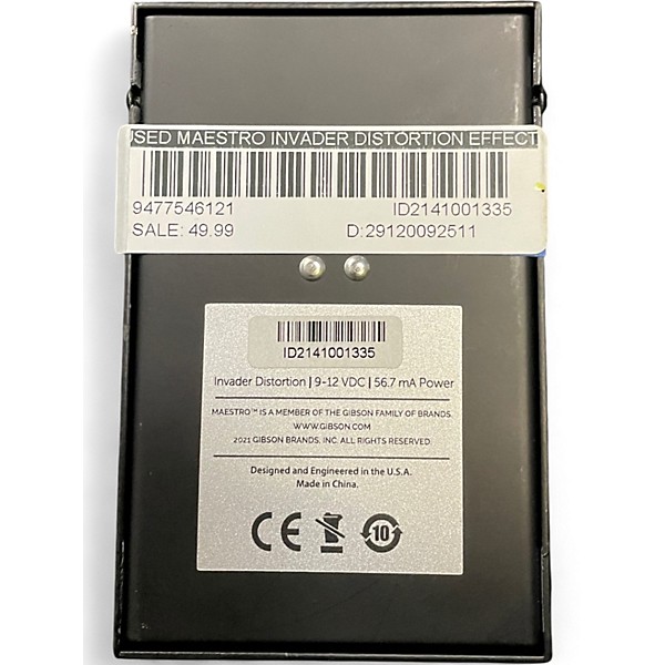Used Maestro INVADER DISTORTION Effect Pedal