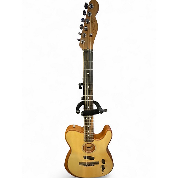 Used Fender American Acoustasonic Telecaster Natural Acoustic Electric Guitar