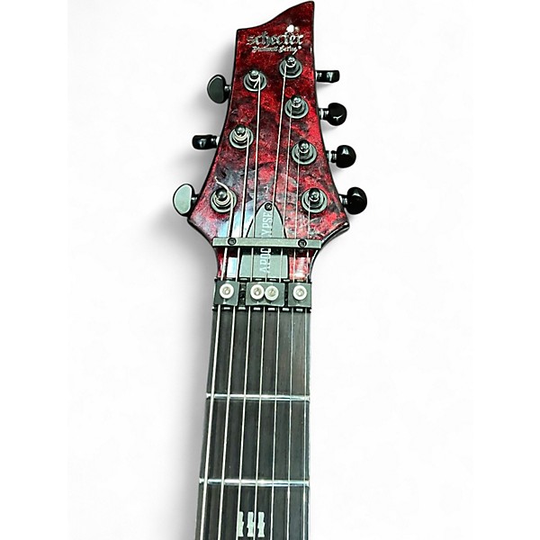 Used Schecter Guitar Research C7 APOCALYPSE Crimson Red Burst Solid Body Electric Guitar
