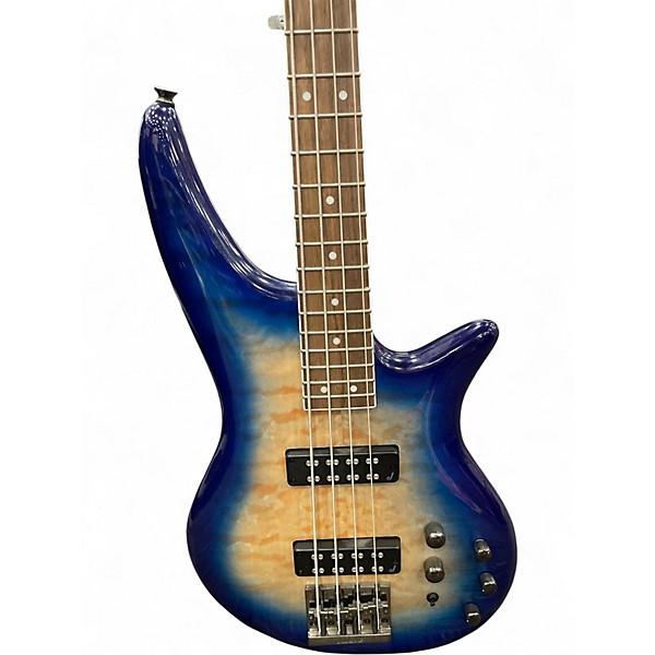Used Jackson Spectra SBXQ IV Amber Blue Burst Electric Bass Guitar