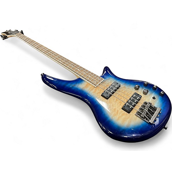 Used Jackson Spectra SBXQ IV Amber Blue Burst Electric Bass Guitar