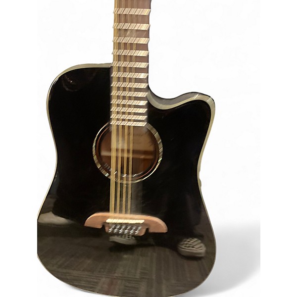 Used Alvarez AD6012cebk Black 12 String Acoustic Guitar