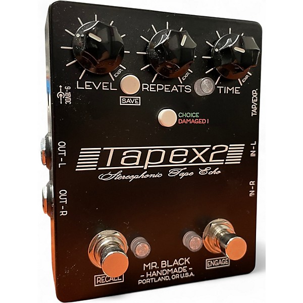 Used Mr. Black Black Tapex 2 Stereophonic Tape Echo / Delay Effect Pedal